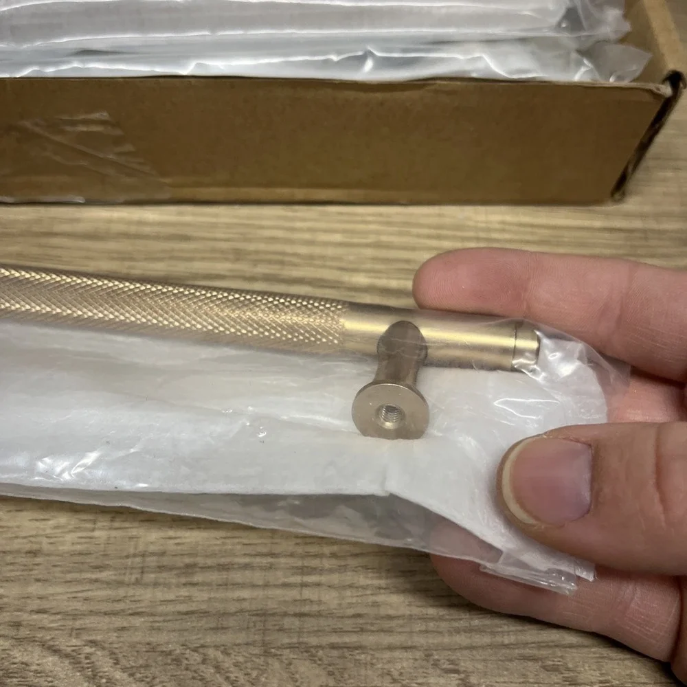 KNOKLOCK 9 Pack 7 Inch(177mm) Kitchen Cabinet Handles Champagne Bronze Ribbed‎